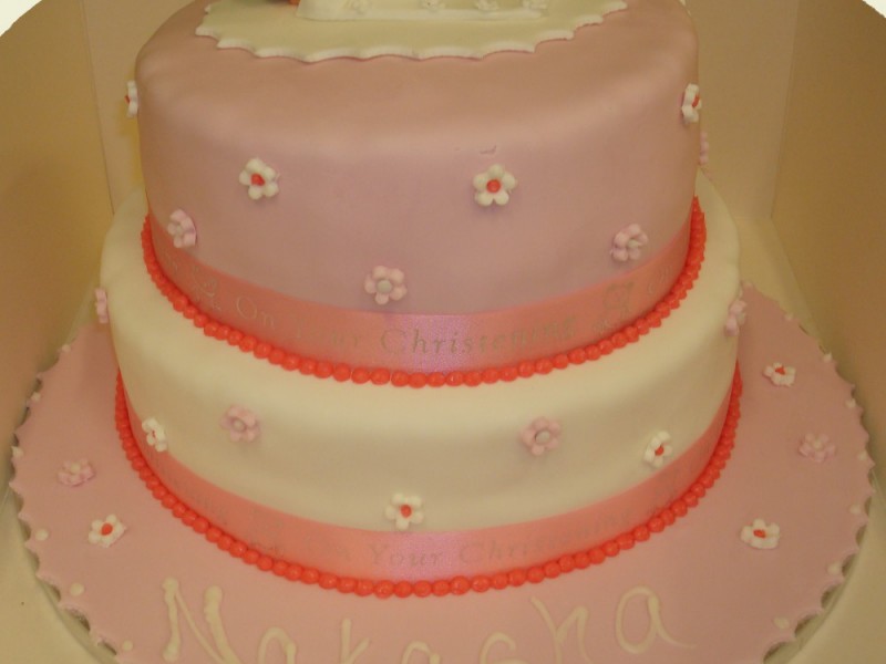 Two tier Christening Cake
