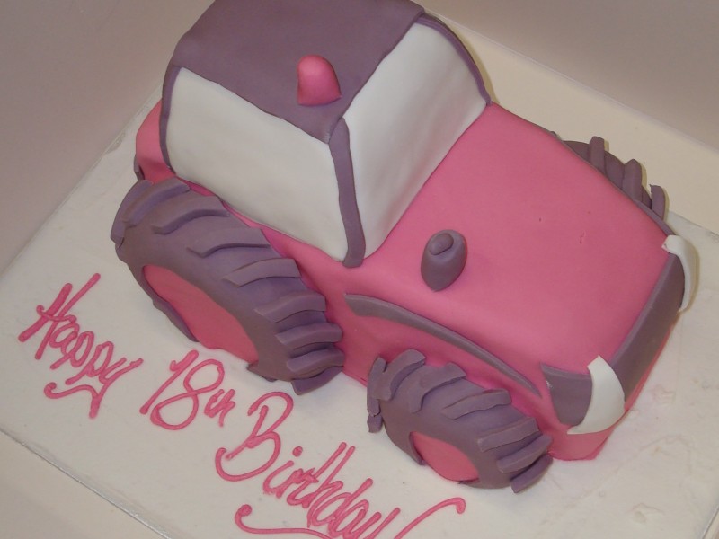 Tractor Cake Pink & Purple